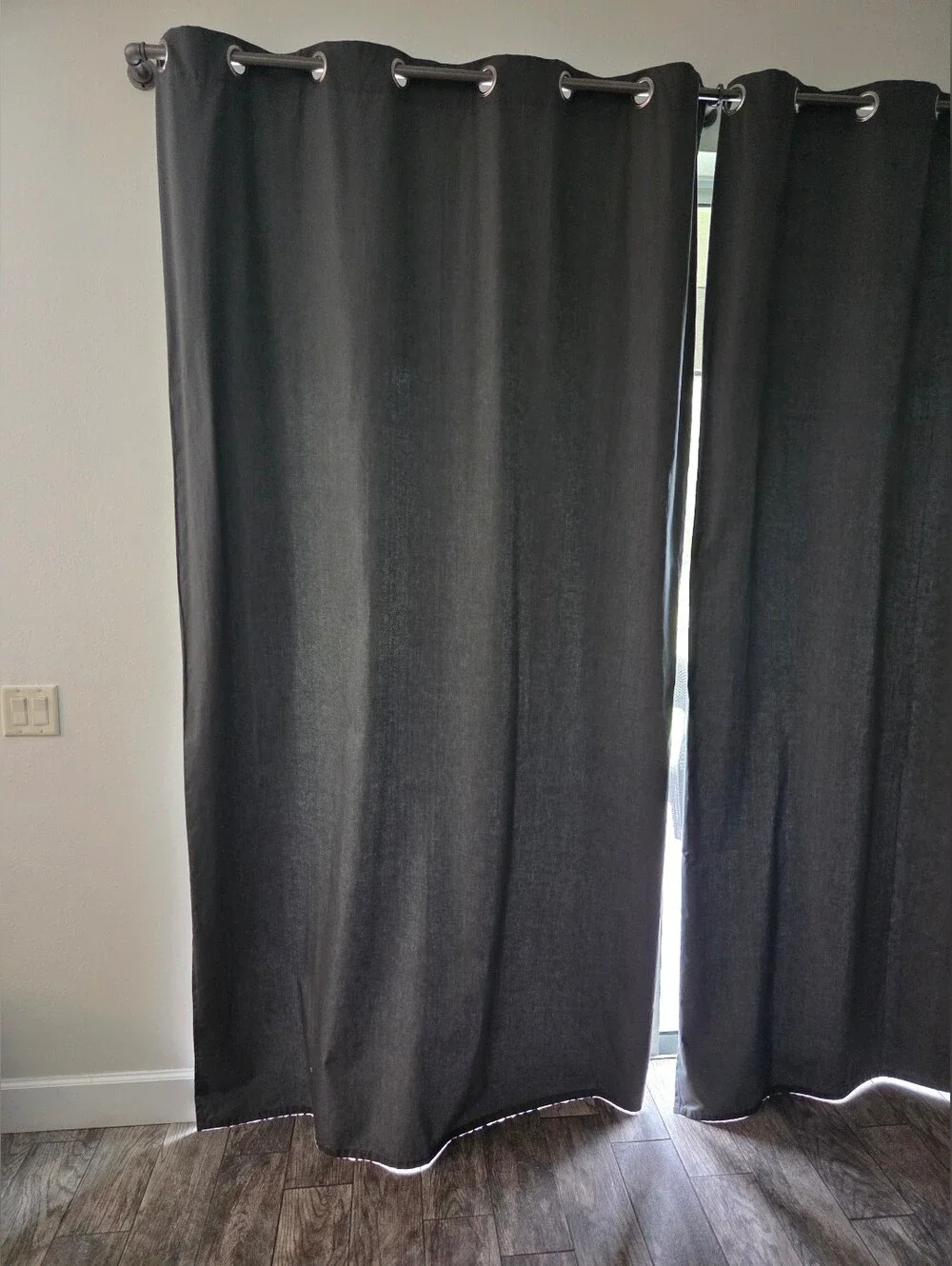 Grey Curtains, Grommet Top, 2 Panels, IKEA Brand, 100% Cotton, 57